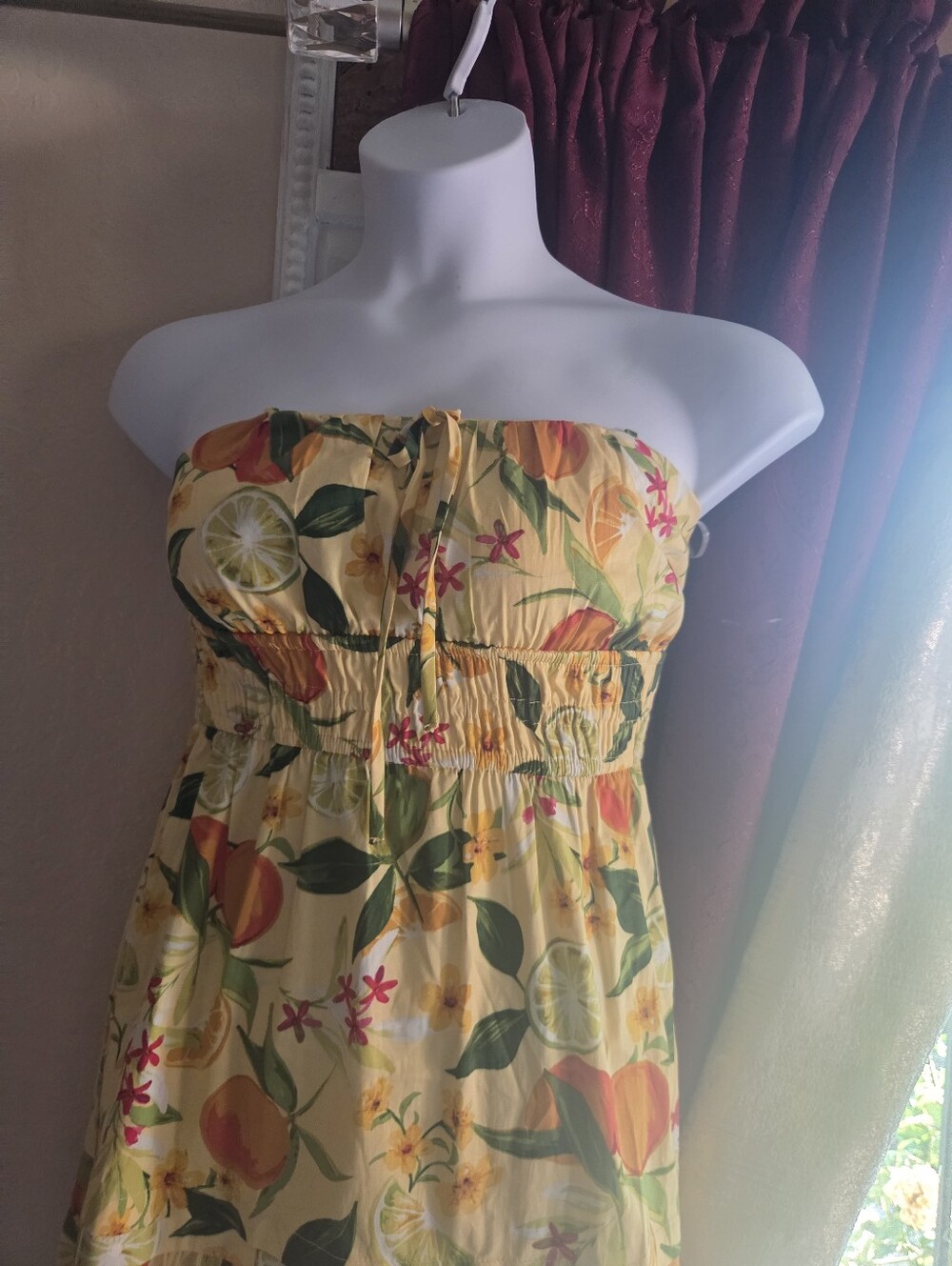 Sunshine Citrus Floral Backless Maxi Dress - Yellow